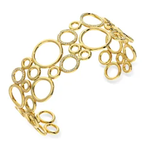 18ct Yellow Gold Diamond Bubble Bangle