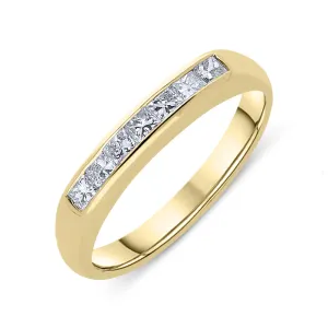 18ct Yellow Gold Diamond Channel Set Half Eternity Ring