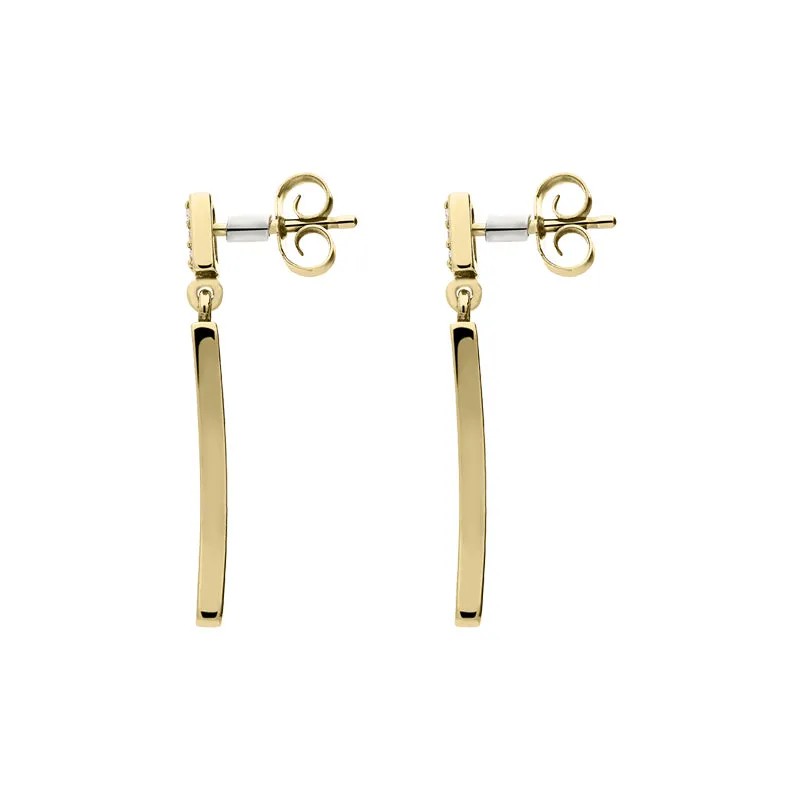 18ct Yellow Gold Diamond Drop Earrings