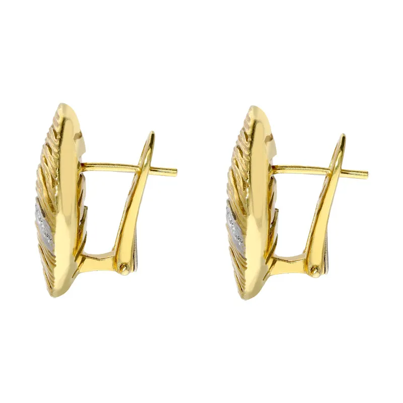 18ct Yellow Gold Diamond Hoop Earrings