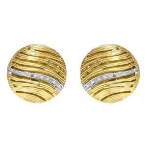 18ct Yellow Gold Diamond Hoop Earrings