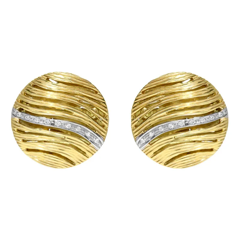 18ct Yellow Gold Diamond Hoop Earrings