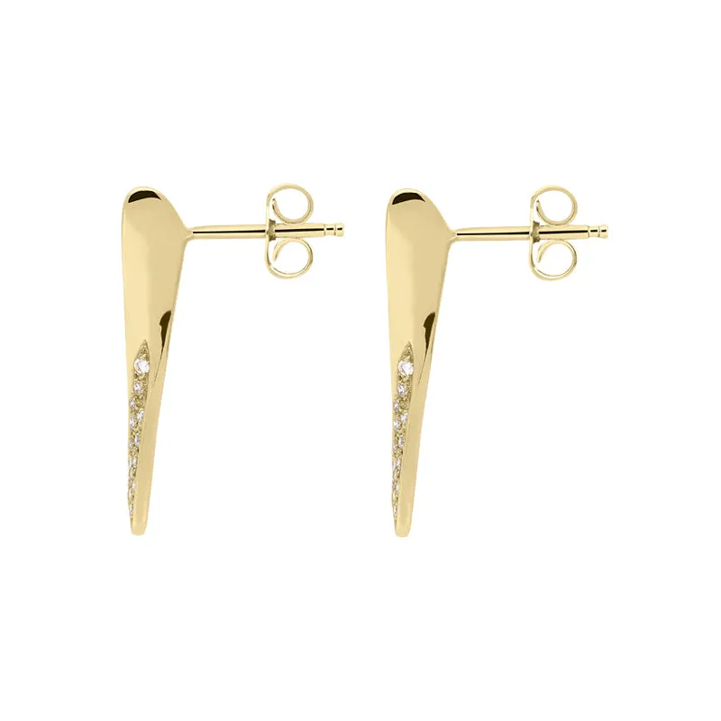 18ct Yellow Gold Diamond Pave Set Drop Earrings