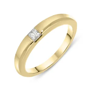 18ct Yellow Gold Diamond Princess Cut Ring