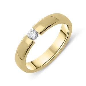 18ct Yellow Gold Diamond Tension Set Wedding Ring
