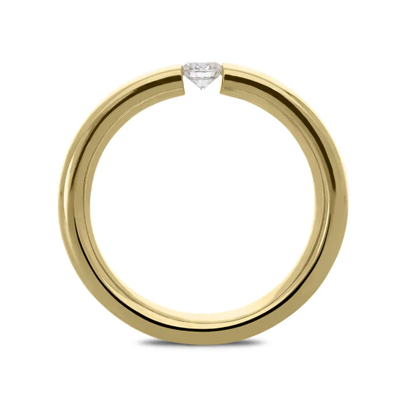 18ct Yellow Gold Diamond Tension Set Wedding Ring
