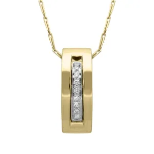 18ct Yellow Gold Diamond Whistle Shape Necklace