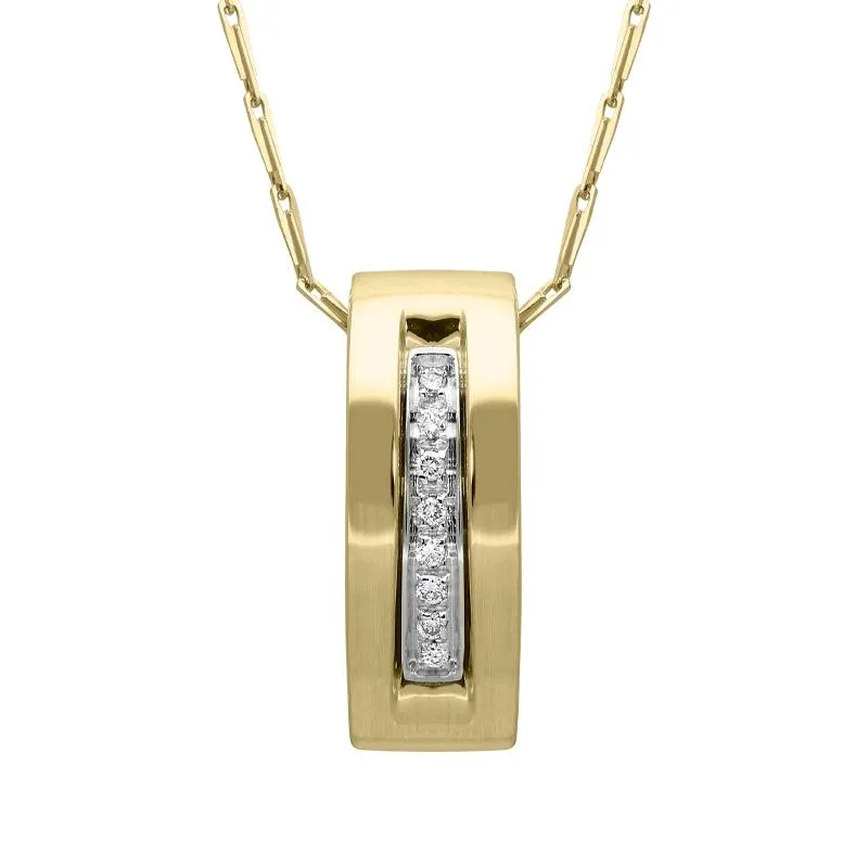 18ct Yellow Gold Diamond Whistle Shape Necklace