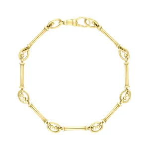 18ct Yellow Gold Handmade Baton Link Bracelet