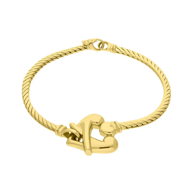 18ct Yellow Gold Hugging Heart Bracelet D