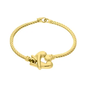 18ct Yellow Gold Hugging Heart Bracelet D