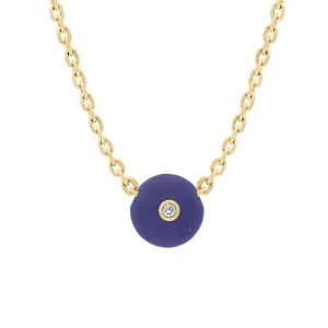 18ct Yellow Gold Lapis Lazuli Diamond Set Bead Charm D