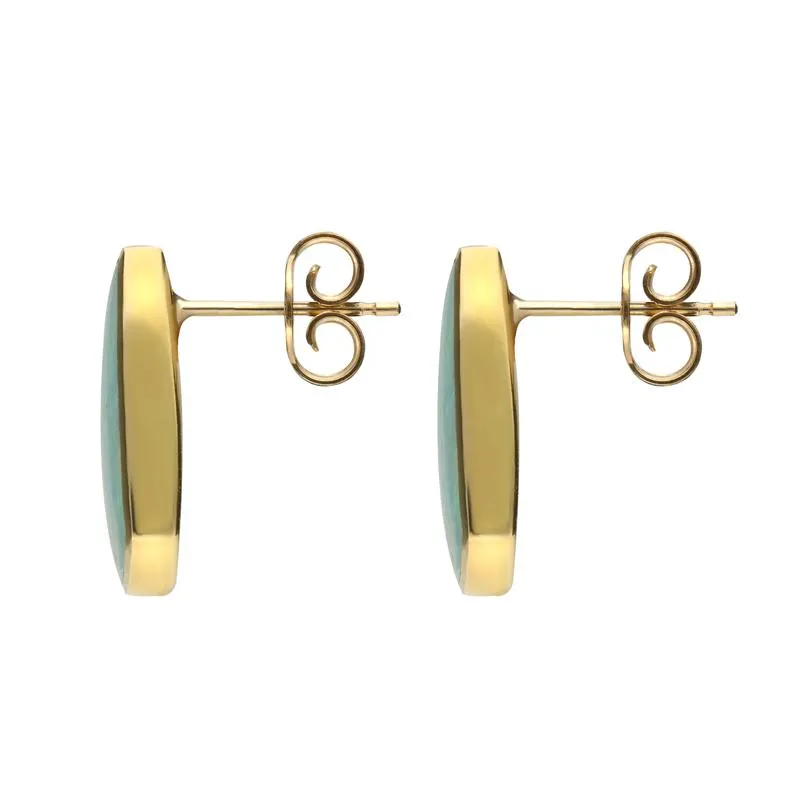18ct Yellow Gold Opal Abstract Stud Earrings D