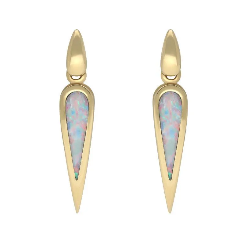 18ct Yellow Gold Opal Toscana Pear Drop Earrings
