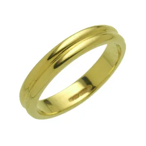 18ct Yellow Gold Ridged Wedding Ring