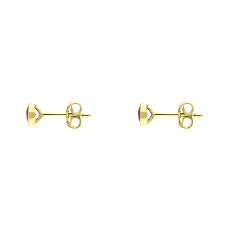 18ct Yellow Gold Ruby Round Martini Stud Earrings