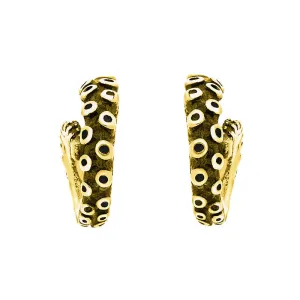 18ct Yellow Gold Tentacle Curl Stud Earrings
