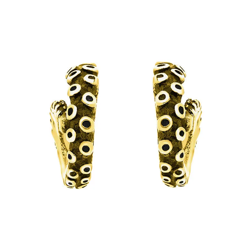 18ct Yellow Gold Tentacle Curl Stud Earrings