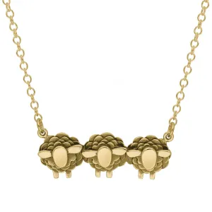 18ct Yellow Gold Three Sheep Necklace