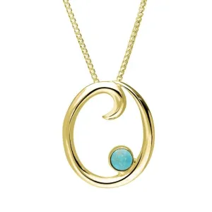 18ct Yellow Gold Turquoise Love Letters Initial O Necklace