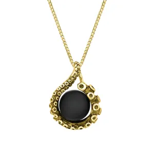 18ct Yellow Gold Whitby Jet Bead Tentacle Necklace