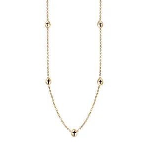 18ct Yellow Gold Whitby Jet Cross Link Disc Chain Necklace