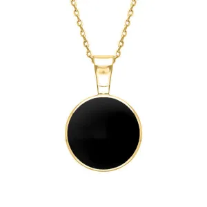 18ct Yellow Gold Whitby Jet Heritage Round Necklace