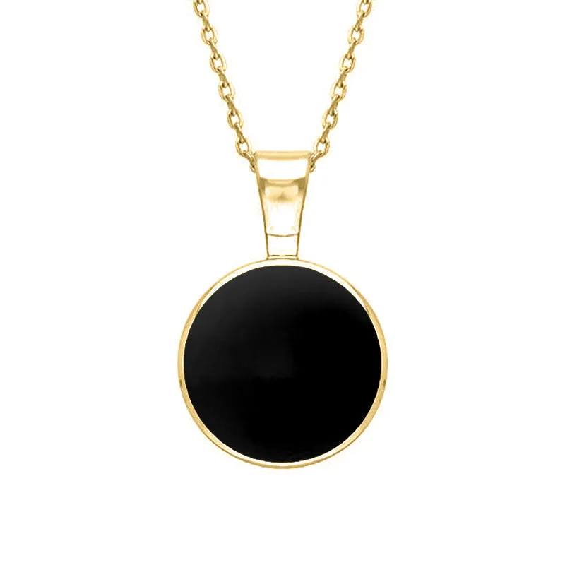18ct Yellow Gold Whitby Jet Heritage Round Necklace