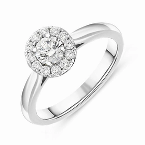 18ct White Gold 0.28ct Diamond Round Cluster Ring