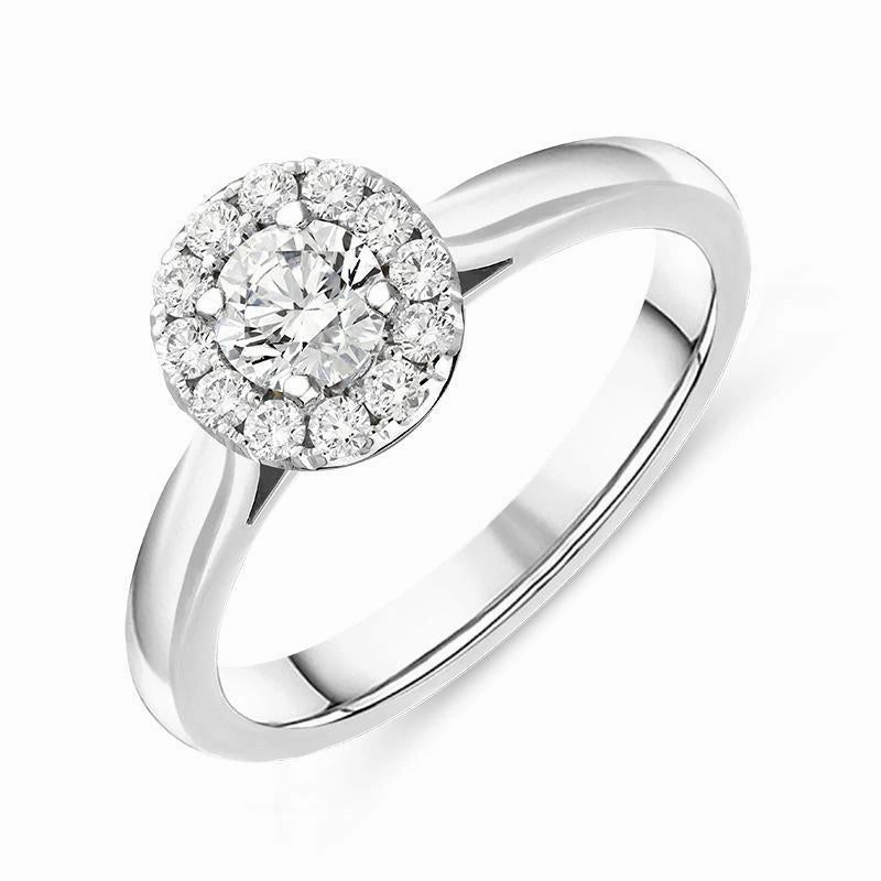 18ct White Gold 0.28ct Diamond Round Cluster Ring