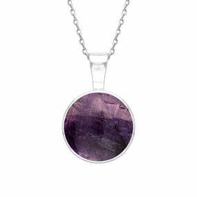 18ct White Gold Blue John Heritage Round Necklace