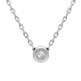 18ct White Gold Diamond Pendant Necklace D