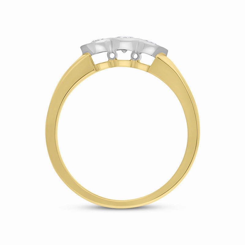 18ct Yellow and White Gold Diamond Three Stone Ring