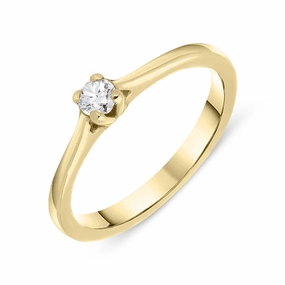 18ct Yellow Gold 0.15ct Diamond Solitaire Ring