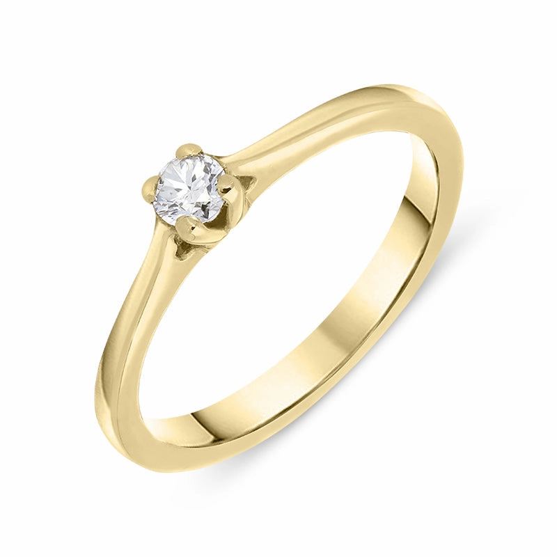 18ct Yellow Gold 0.15ct Diamond Solitaire Ring