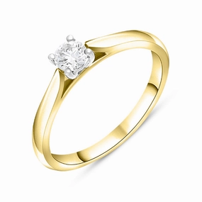 18ct Yellow Gold 0.25ct Diamond Brilliant Cut Solitaire Ring