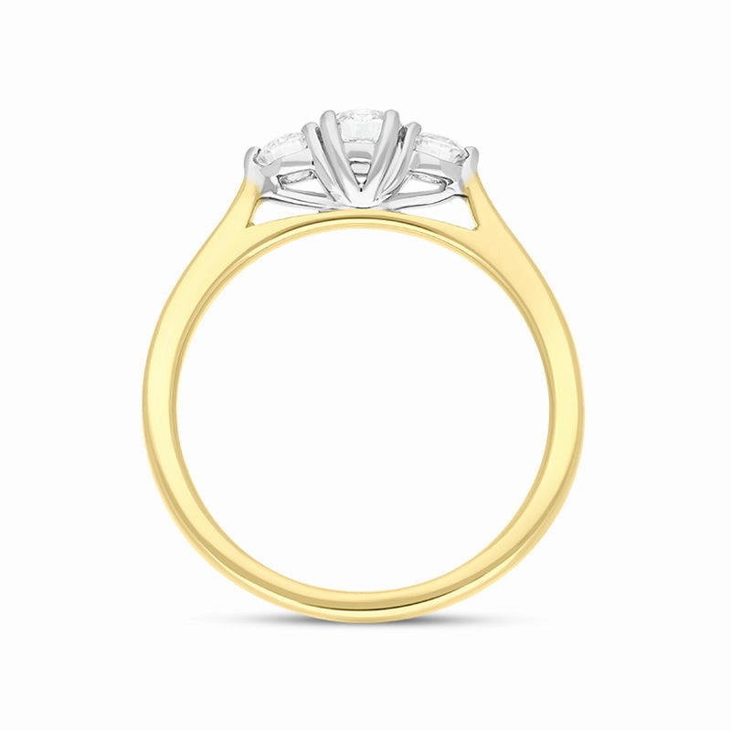 18ct Yellow Gold 0.49ct Diamond Three Stone Ring