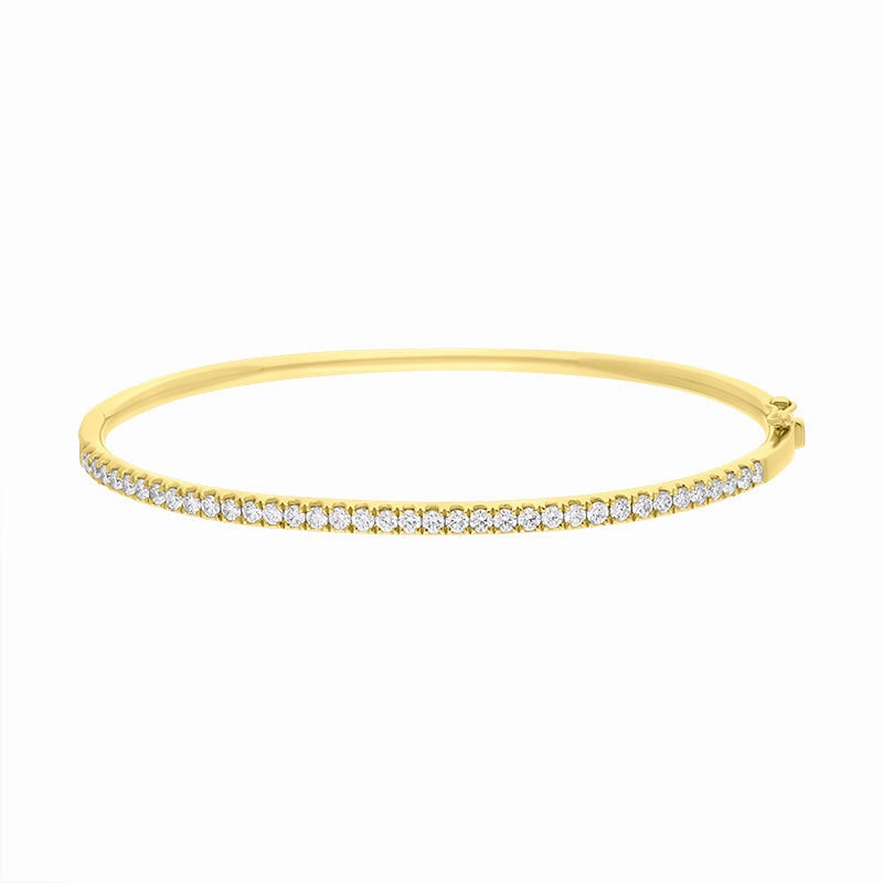 18ct Yellow Gold 0.94ct Diamond Hinged Bangle