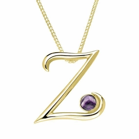18ct Yellow Gold Blue John Love Letters Initial Z Necklace