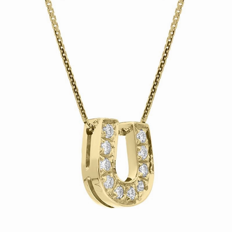 18ct Yellow Gold Diamond Horseshoe Necklace