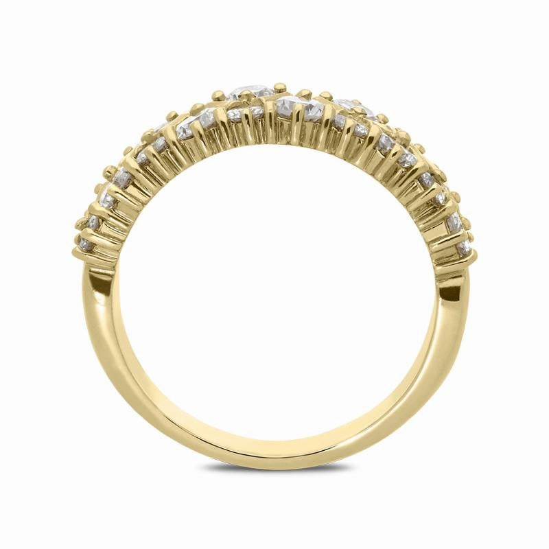 18ct Yellow Gold Diamond Two Row Ring