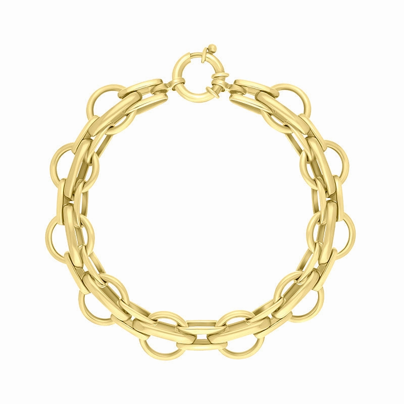 18ct Yellow Gold Round Link Handmade Bracelet