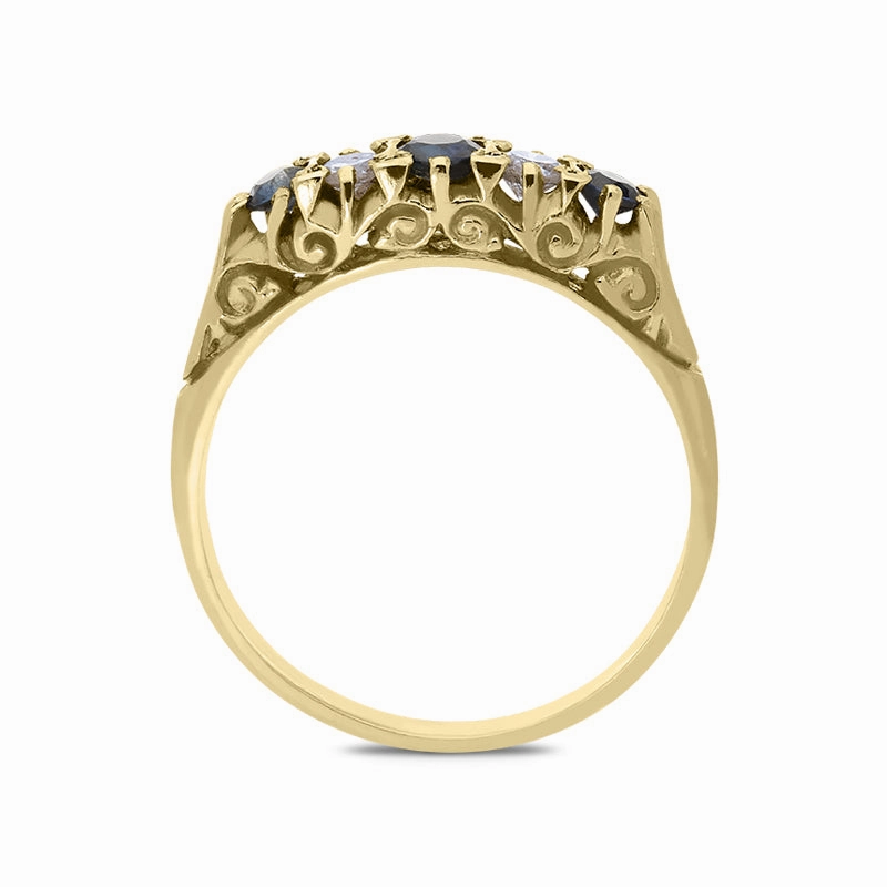 18ct Yellow Gold Sapphire Diamond Ring