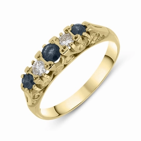 18ct Yellow Gold Sapphire Diamond Ring