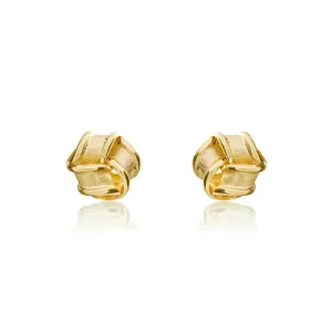 9ct Brushed Yellow Gold 7mm Knot Stud Earrings
