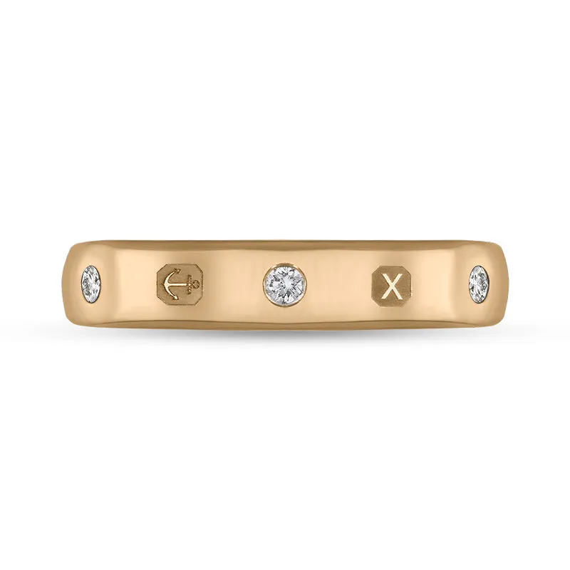 9ct Rose Gold 0.15ct Diamond Queen's Jubilee Hallmark 4mm Ring D