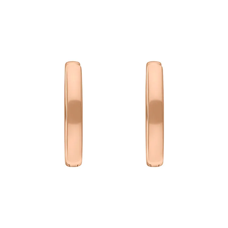 9ct Rose Gold 18mm Round Domed Hoop Earrings