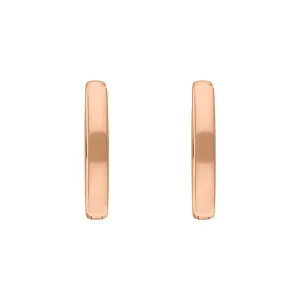 9ct Rose Gold 18mm Round Domed Hoop Earrings