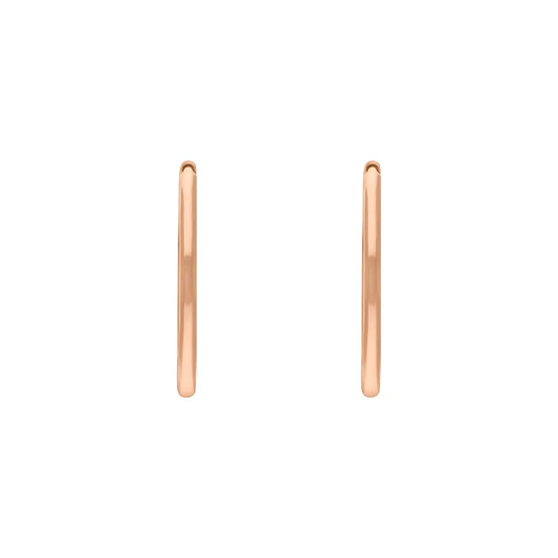 9ct Rose Gold 24mm Round Hoop Earrings