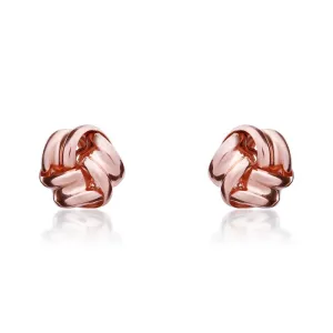 9ct Rose Gold 4.5mm Looped Knot Stud Earrings